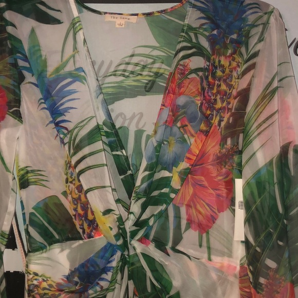 NWT Hawaiian print sheer dress Large - Picture 2 of 3